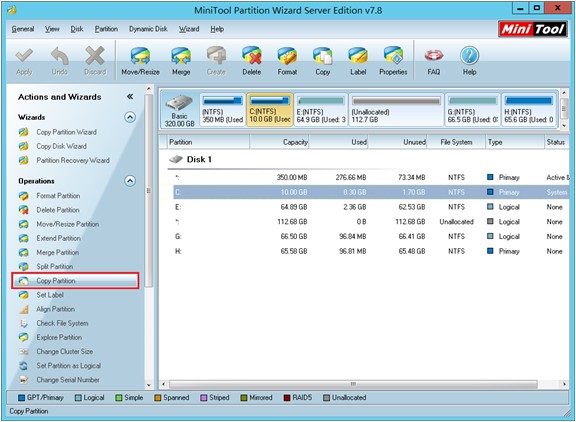 partition magic windows server