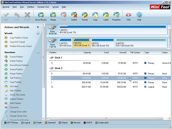 partition magic windows server