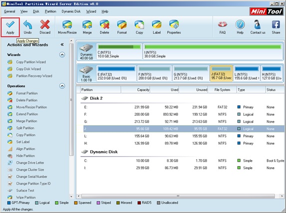 Partition magic Windows Server 200801