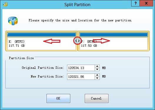 Split GPT partition in Server 20121