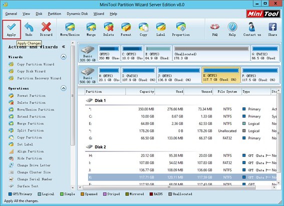 Split GPT partition in Server 20122