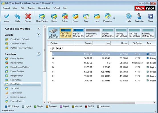 Clone-partition-in-Windows-Server-2003-by-using-MiniTool-Partition-Wizard