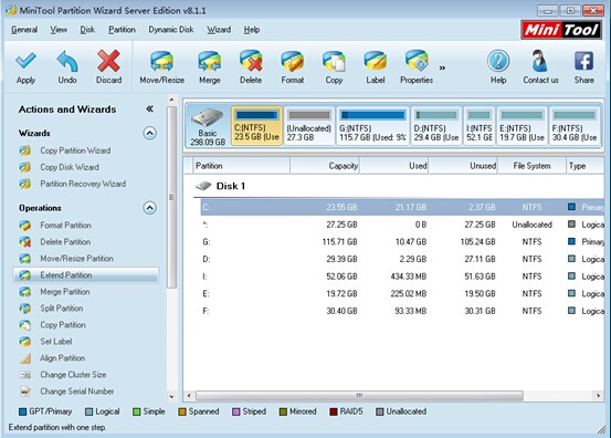 Use-MiniTool-Partition-Wizard-to-enlarge-primary-partition-in-Windows-Server-2003
