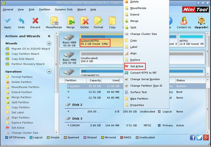 How to Set Partition as Active Using MiniTool Partition Wizard