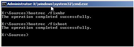bootrec/fixmbr