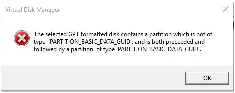 virtualmachine failed to partition the selected disk