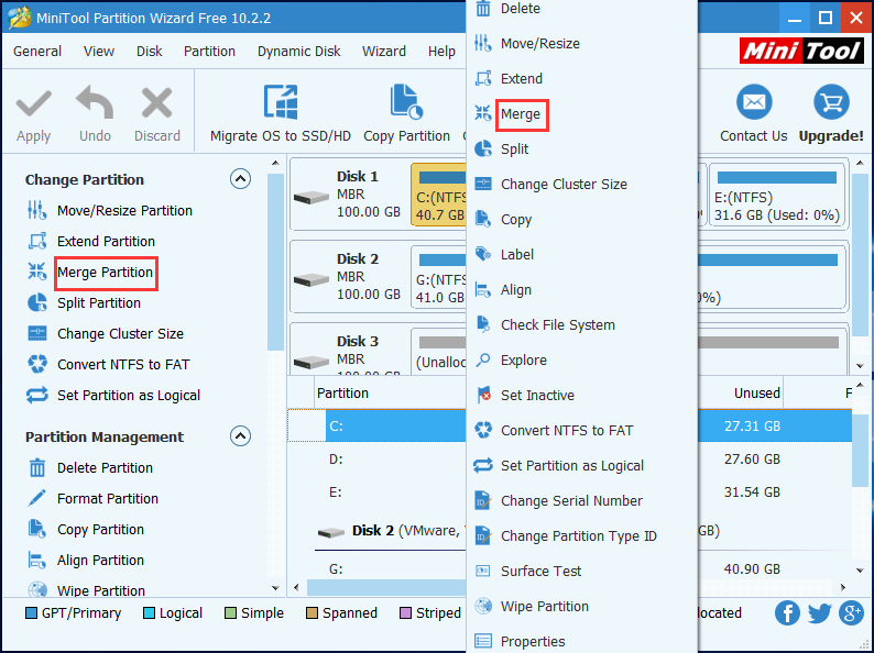 mini tools partition merge