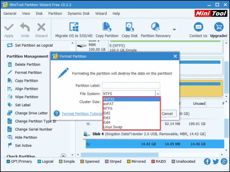 128gb flash drive filesystem best partition